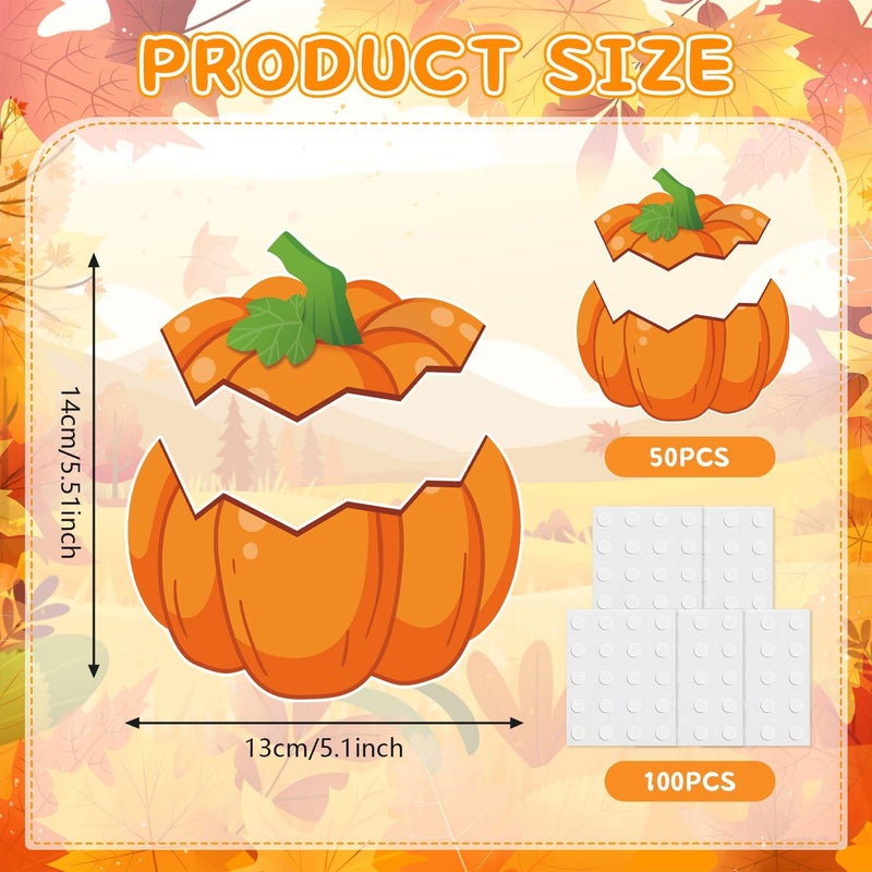 Zevulizen 50Pcs Thanksgiving Pumpkin Cutouts, Pumpkin Bulletin Board Decorations Fall Classroom Decorations for DlY Photo Crafts Home Party Supplies - Image 2